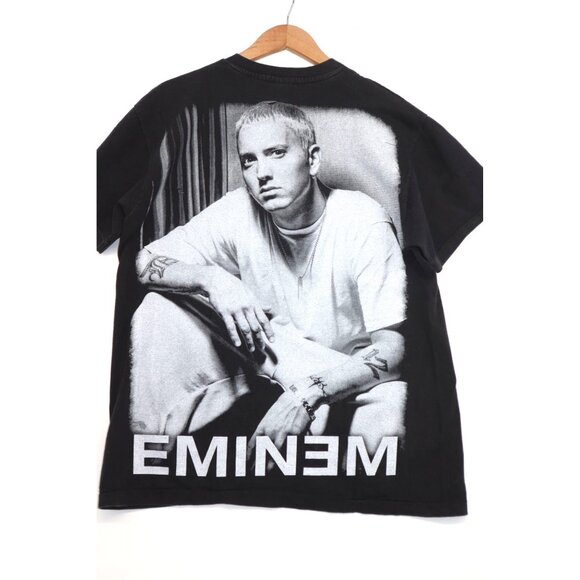 Eminem Graphic Bootleg Tee Black 100% Cotton Large Vintage Style 1980 Oldschool - Picture 1 of 12